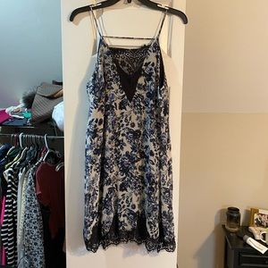 Flower patterned mid length dress